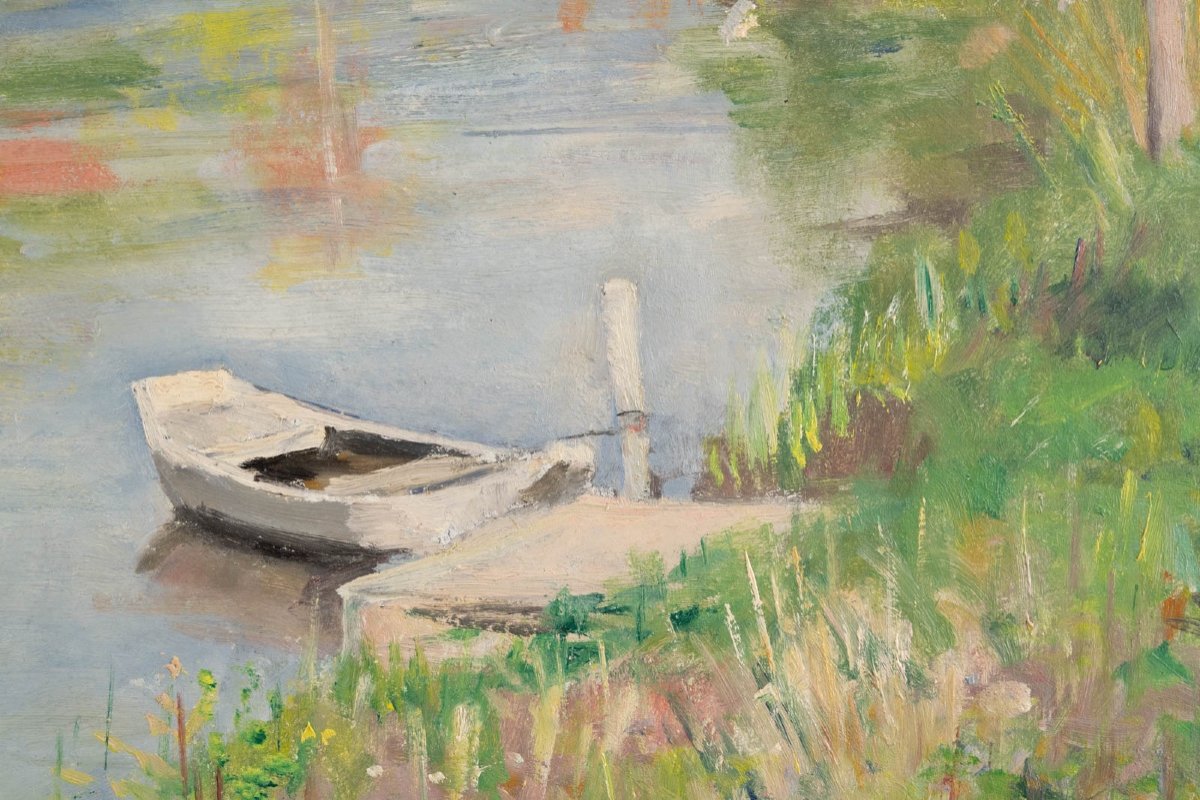 André-léon Vivrel (1886-1976): The Boat Along The Seine-photo-4