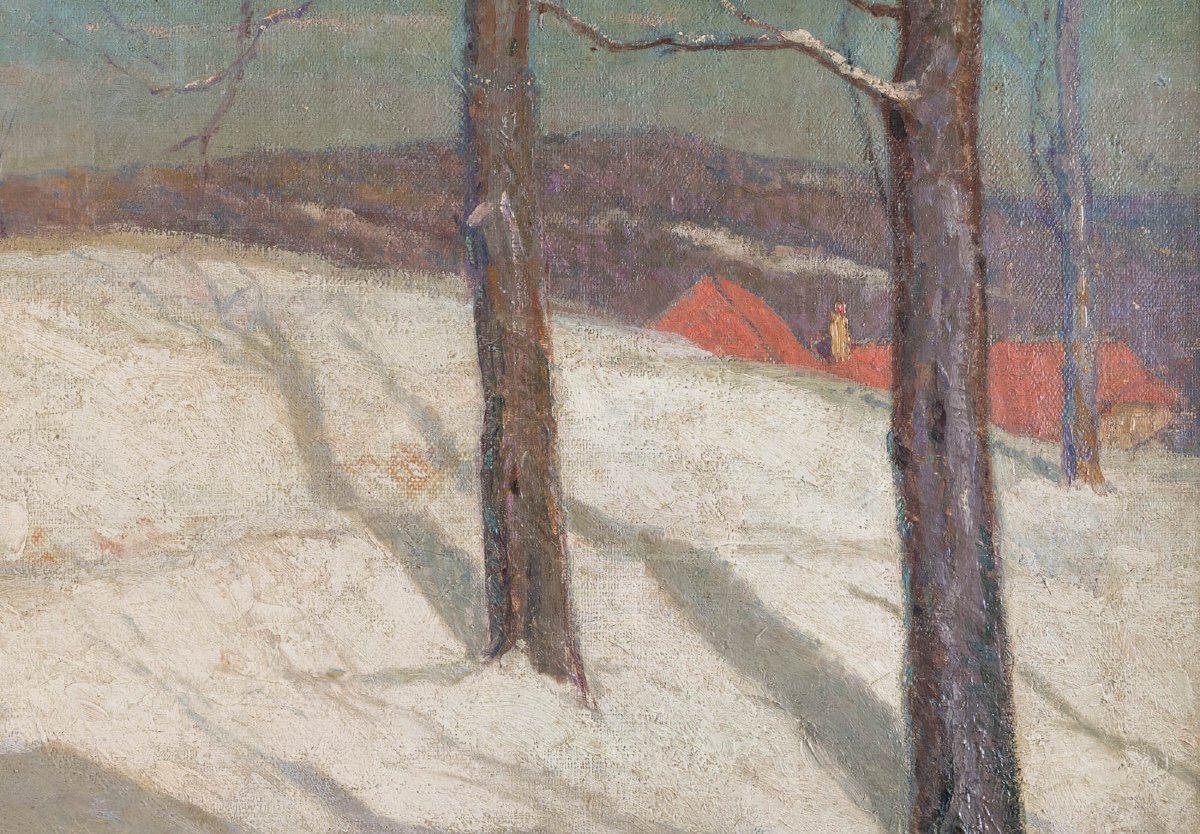 Jean Jacques Berne-bellecour (1874-1938) : Paysage De Neige-photo-4