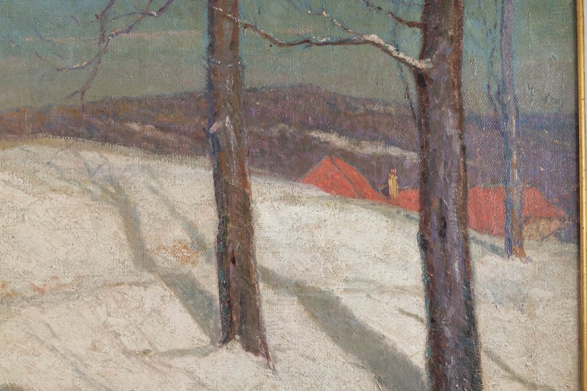 Jean Jacques Berne-bellecour (1874-1938) : Paysage De Neige-photo-3