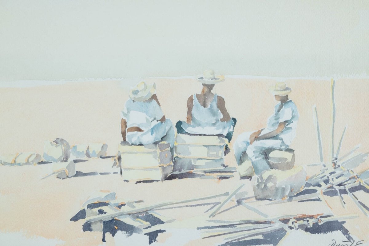 Dalva Duarte (born 1949): People On The Beach, 1980-photo-3