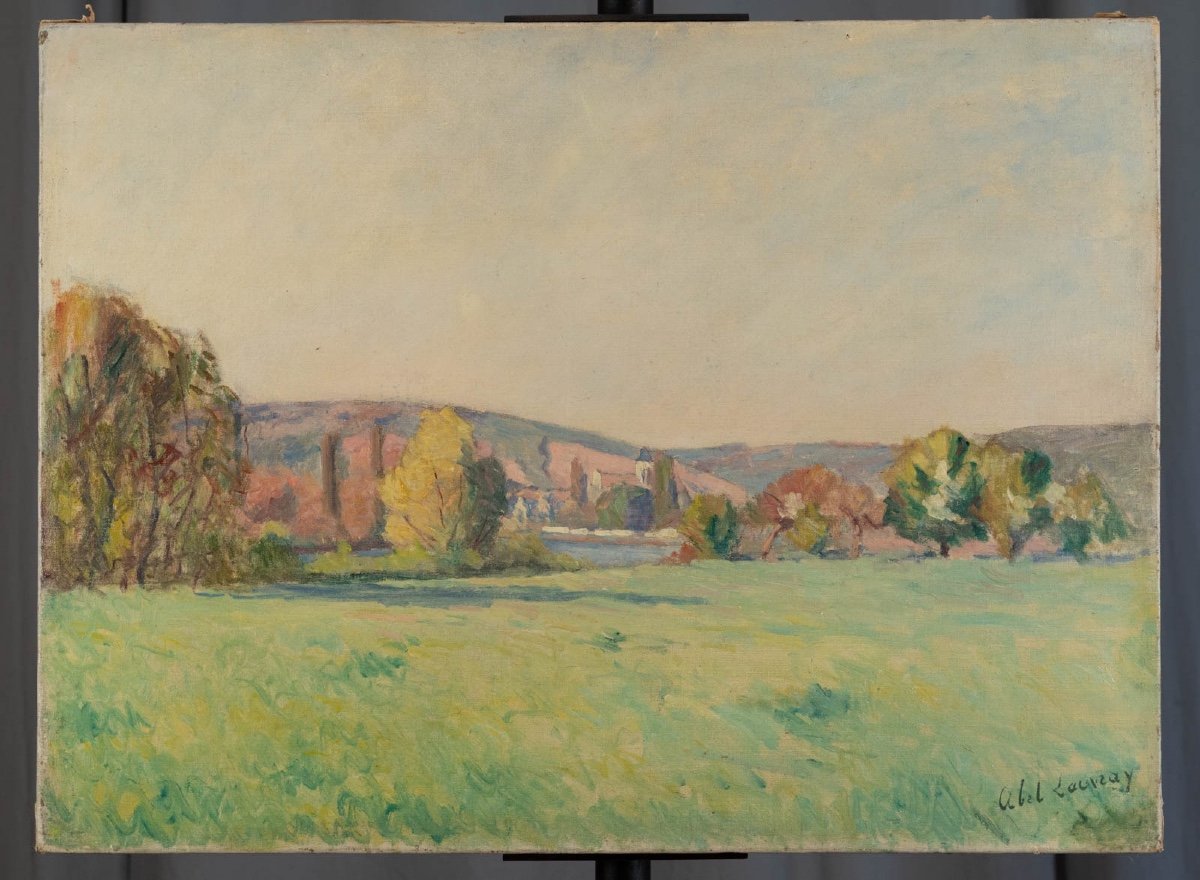 Abel Lauvray (1870-1950): Panoramic View Of Vétheuil -photo-4