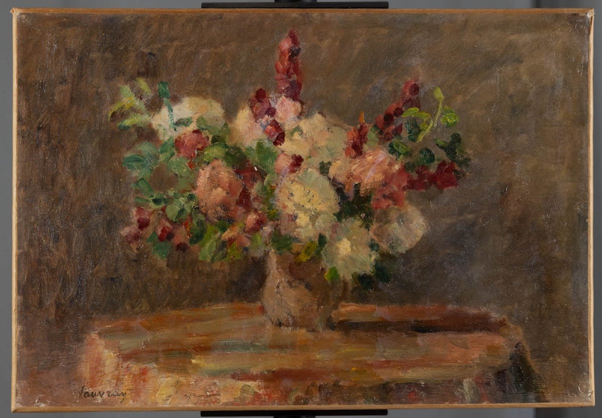 Abel Lauvray (1870-1950) : Bouquet De Fleurs-photo-1