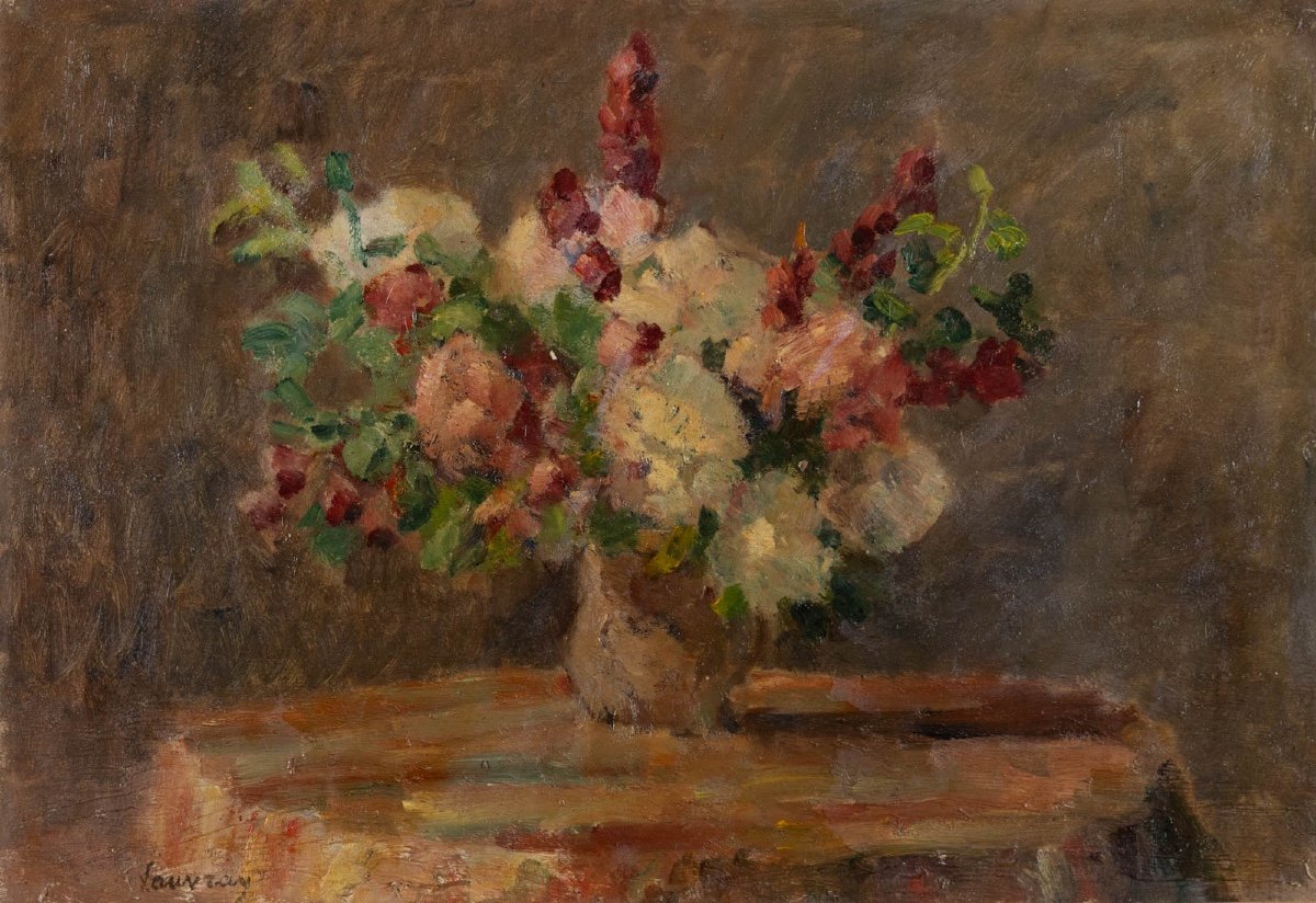 Abel Lauvray (1870-1950) : Bouquet De Fleurs-photo-2