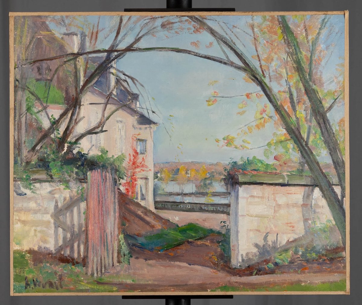 André-léon Vivrel (1886-1976) Maison Bourgeoise En Bord De Seine-photo-2