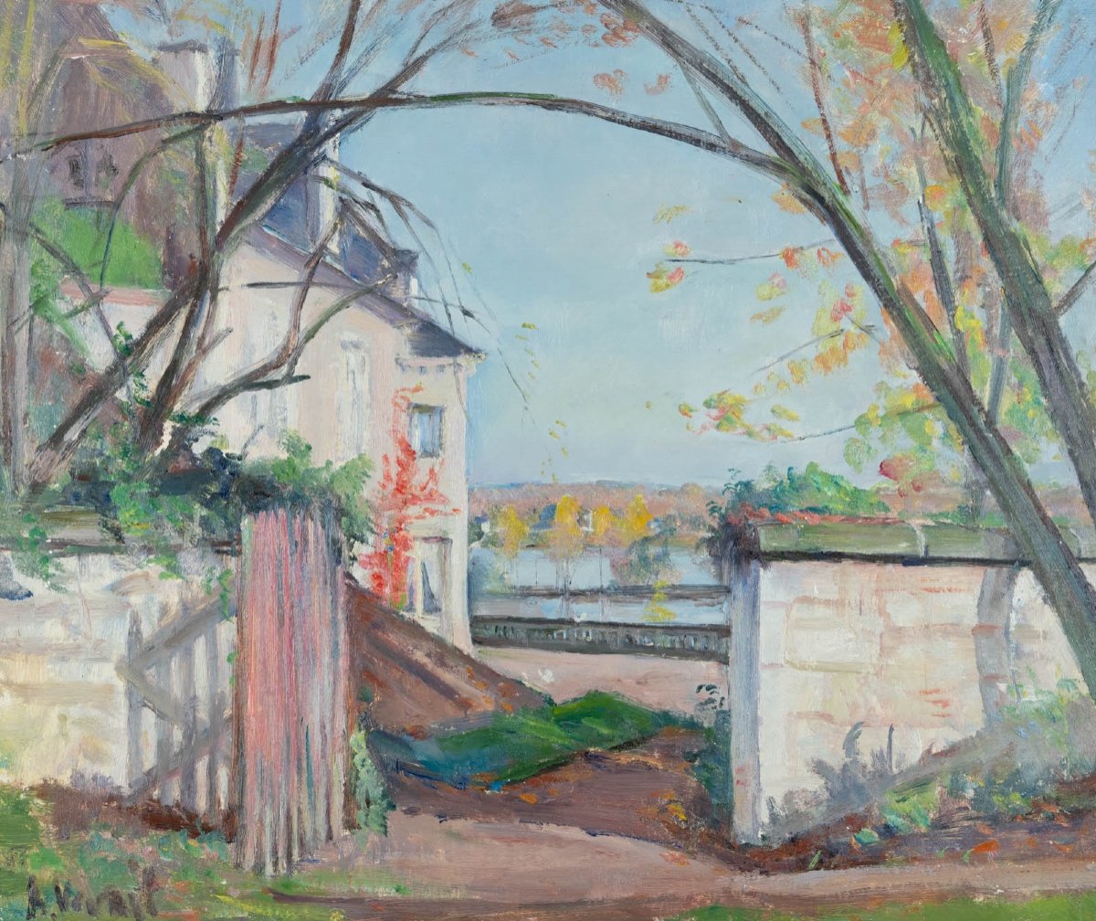 André-léon Vivrel (1886-1976) Maison Bourgeoise En Bord De Seine-photo-3