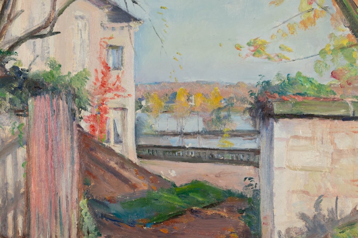 André-léon Vivrel (1886-1976) Maison Bourgeoise En Bord De Seine-photo-4