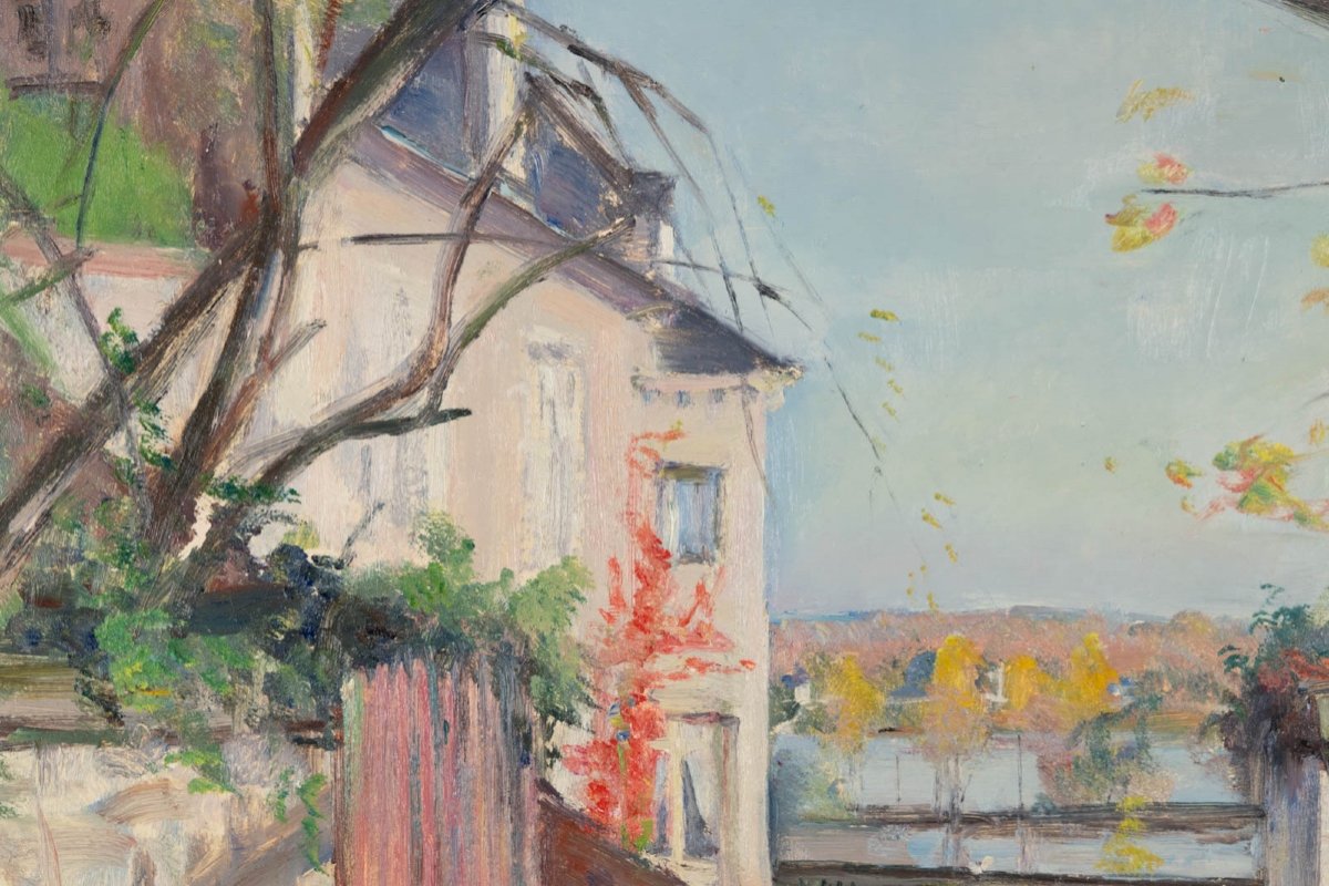 André-léon Vivrel (1886-1976) Maison Bourgeoise En Bord De Seine-photo-2