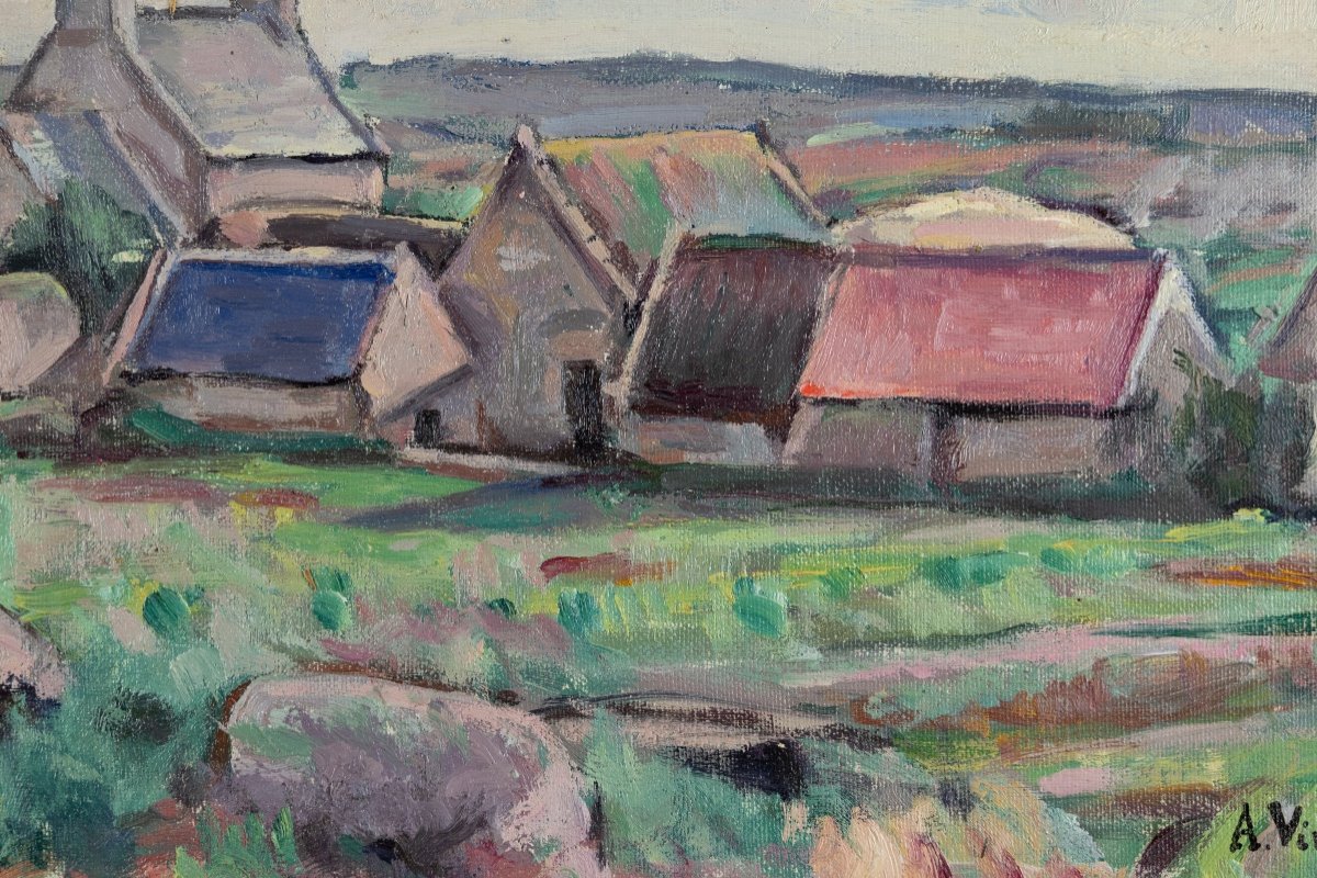 André-léon Vivrel (1886-1976) : Village Breton -photo-2