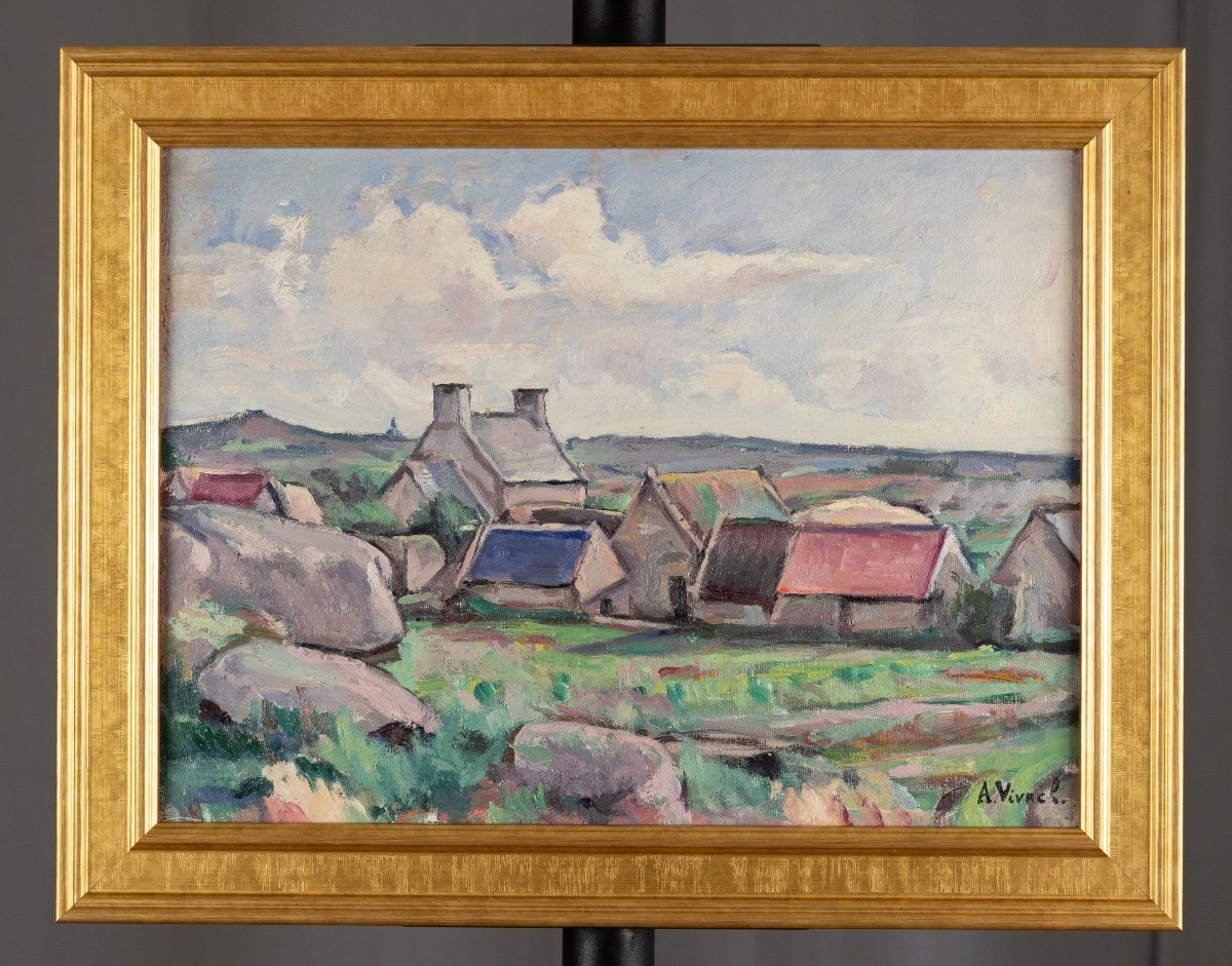 André-léon Vivrel (1886-1976) : Village Breton -photo-3