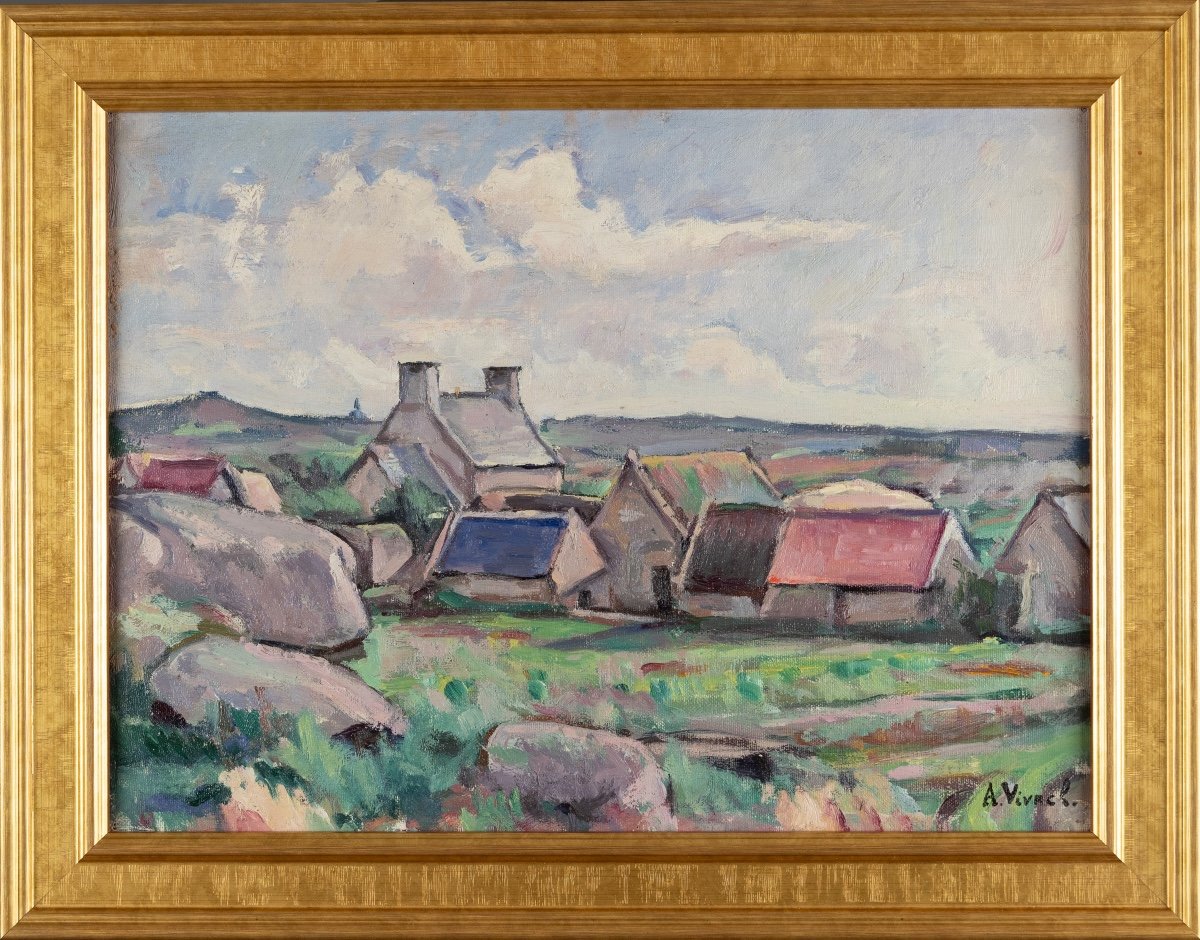 André-léon Vivrel (1886-1976) : Village Breton -photo-4