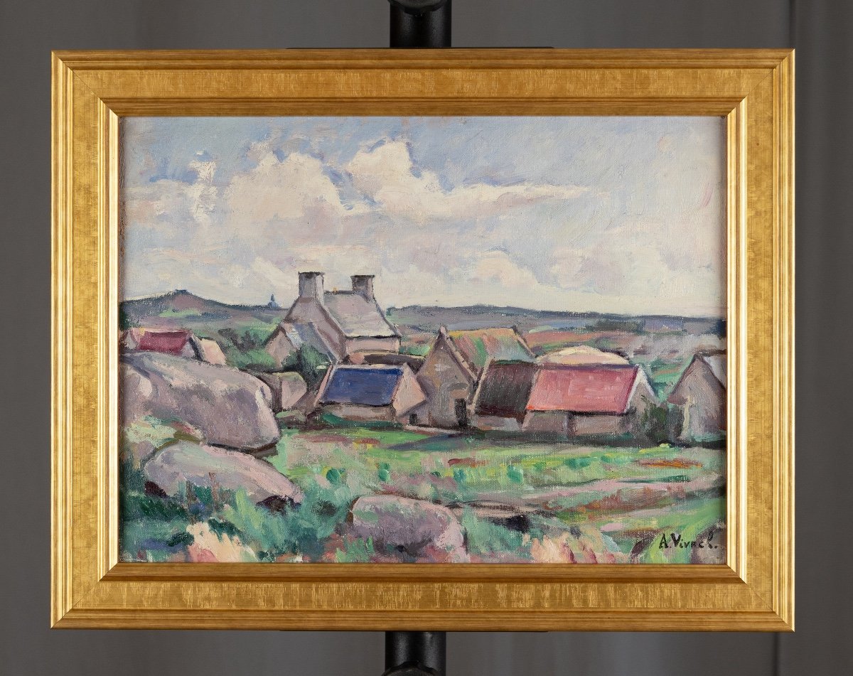 André-léon Vivrel (1886-1976) : Village Breton -photo-4