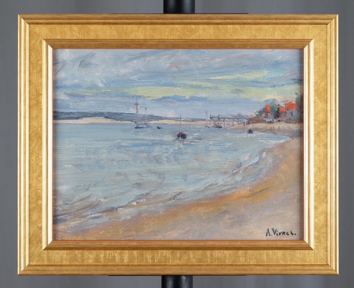 André-léon Vivrel (1886-1976) : Bord De Mer -photo-2