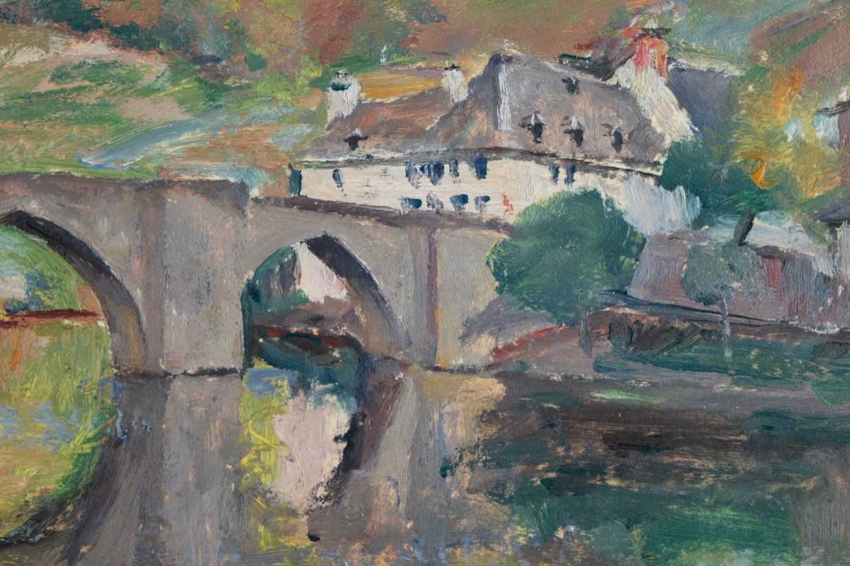 André-léon Vivrel (1886-1976): Landscape At The Bridge -photo-2