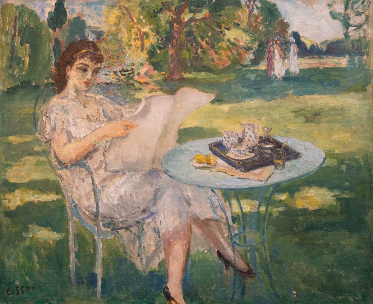 Marcel Cosson (1878-1956):  Madame Cosson Dans Son Jardin