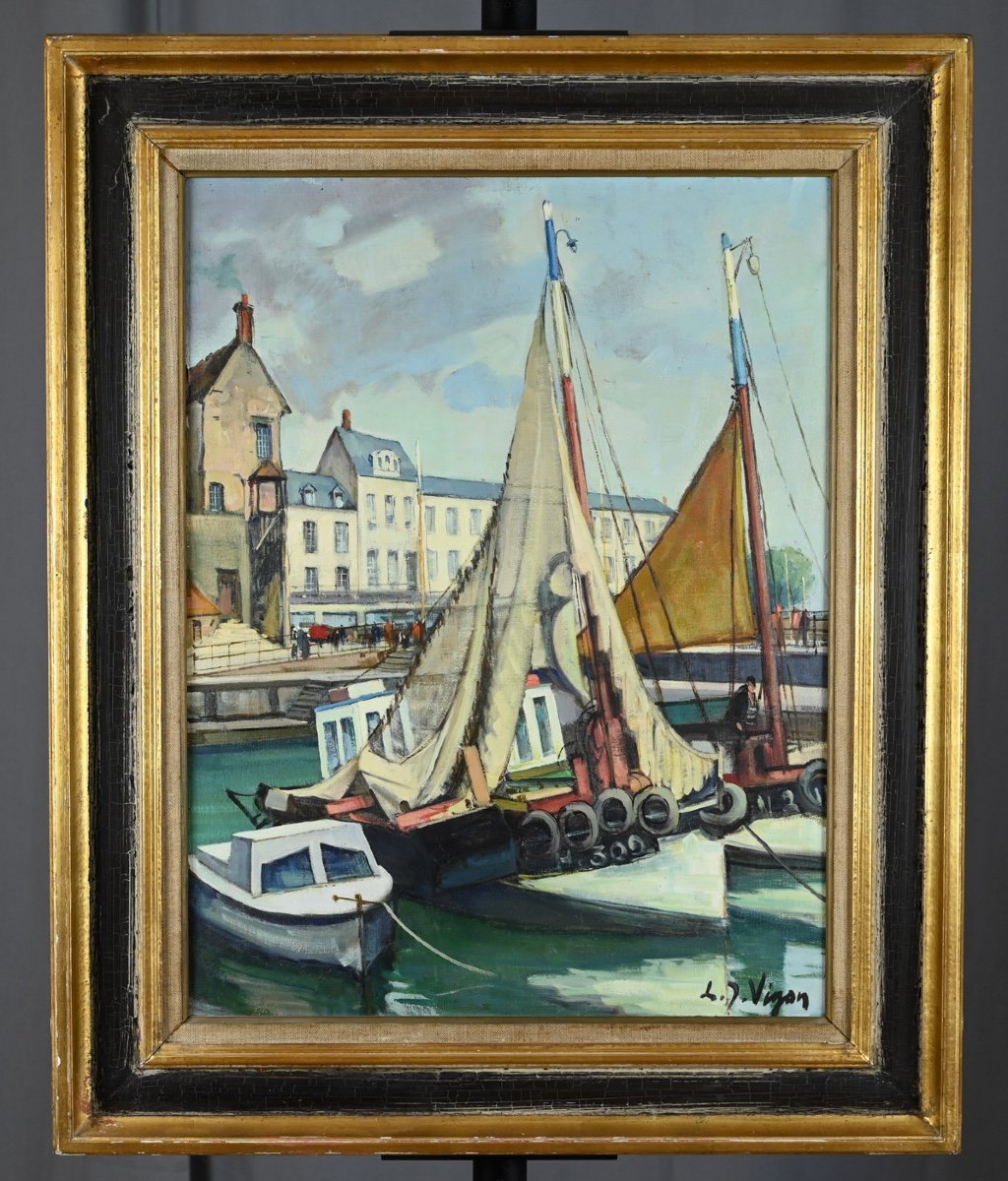  Louis Jacques Vigon (1897 - 1985): Port Of Honfleur-photo-2