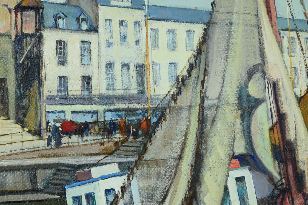  Louis Jacques Vigon (1897 - 1985): Port Of Honfleur-photo-4