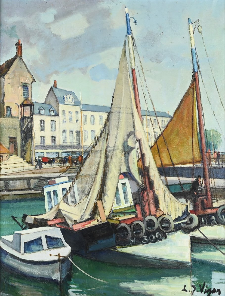  Louis Jacques Vigon (1897 - 1985): Port Of Honfleur