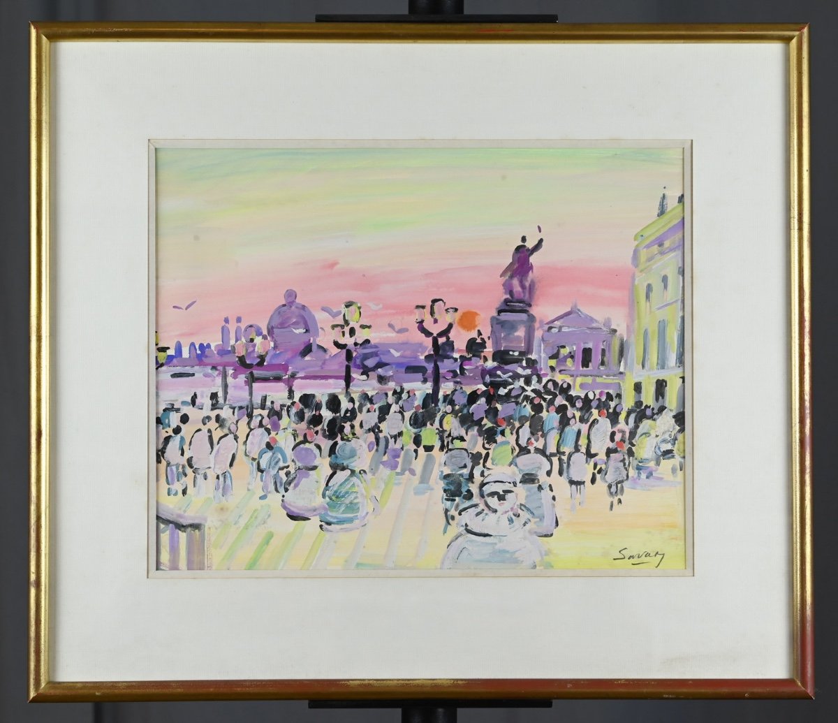  Robert Savary (1920 - 2000): The Crowd In Venice-photo-2