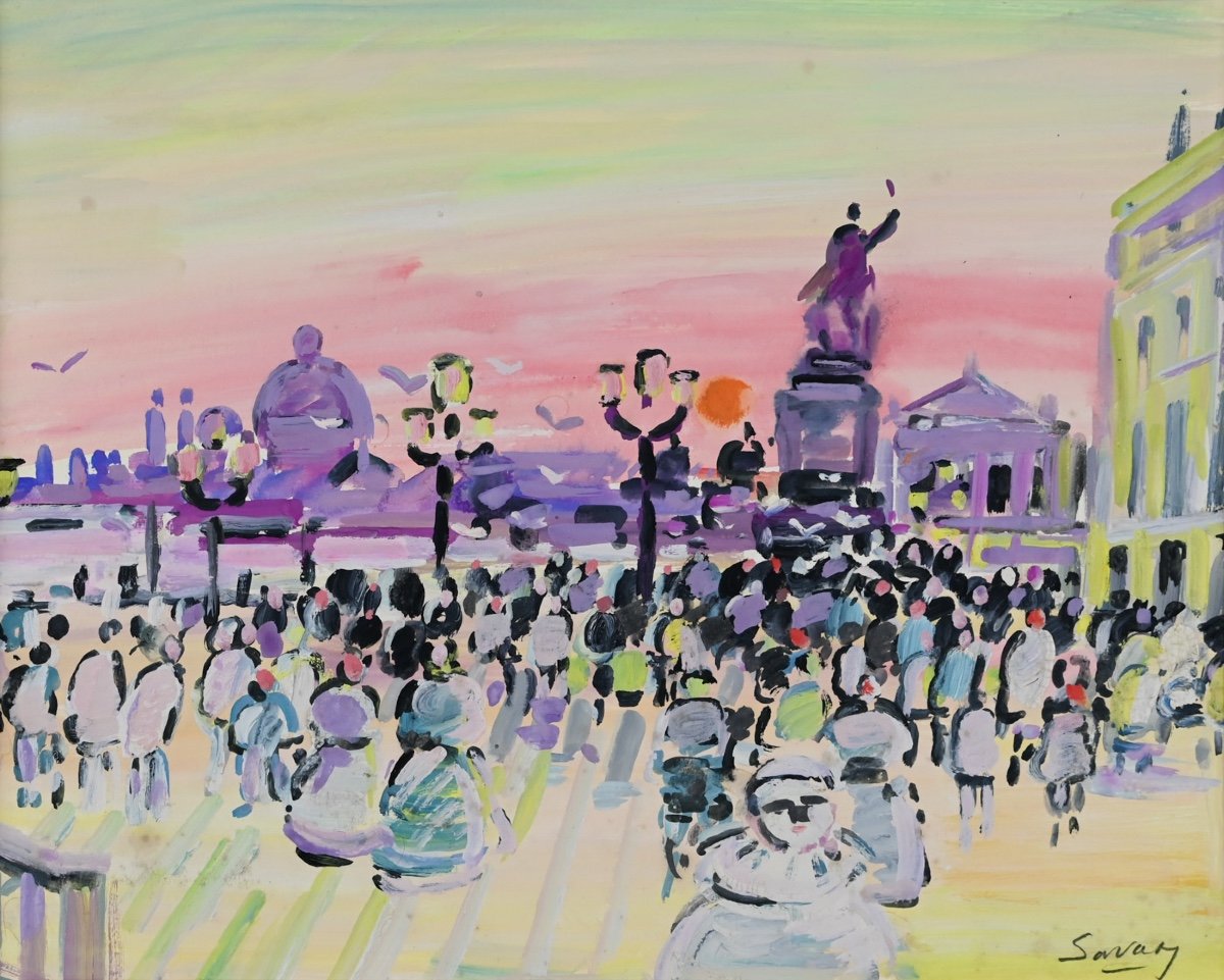  Robert Savary (1920 - 2000): The Crowd In Venice