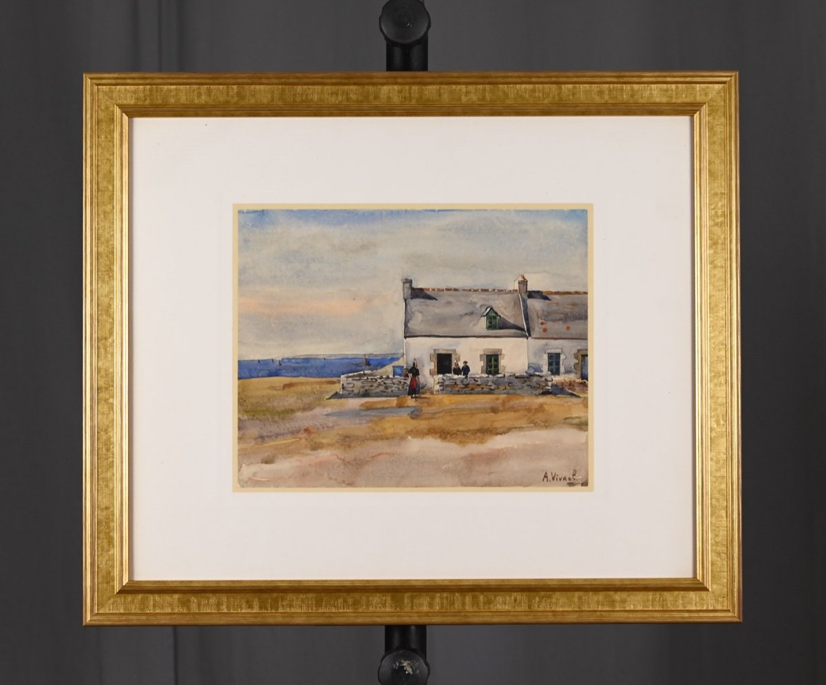  André-léon Vivrel (1886 - 1976): Breton House-photo-1