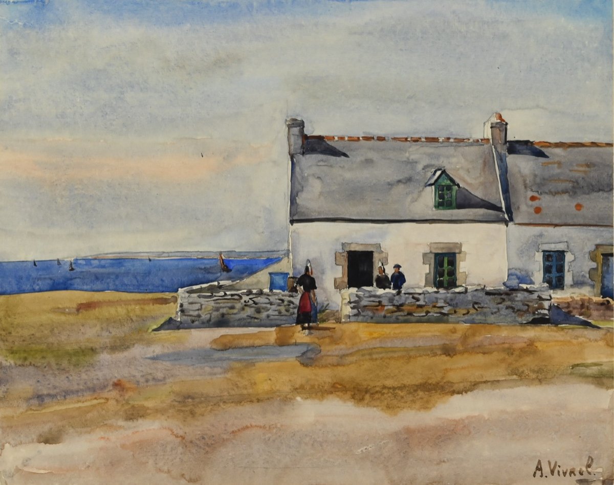  André-léon Vivrel (1886 - 1976): Breton House-photo-4