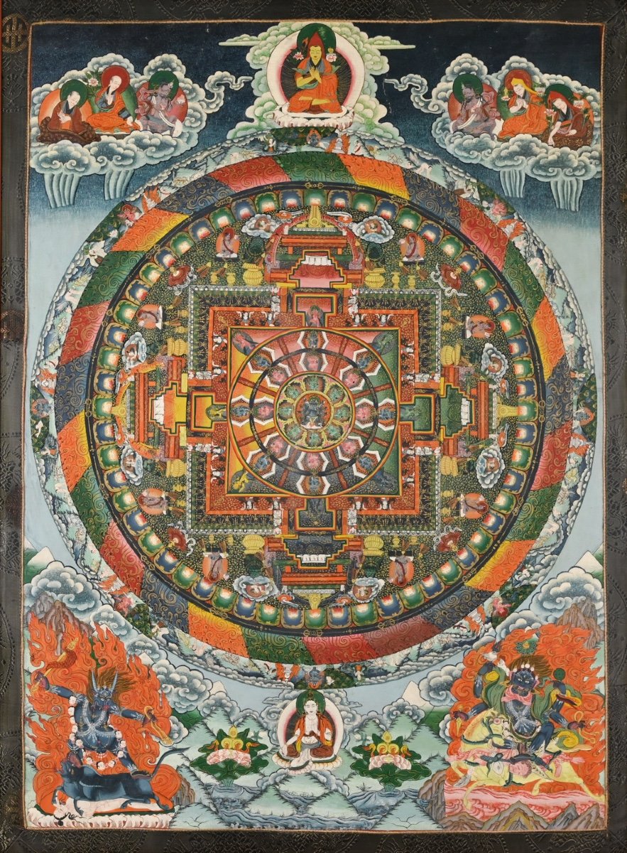 Thangka : Mandala De Hérouka, Tibet Début 20e -photo-3