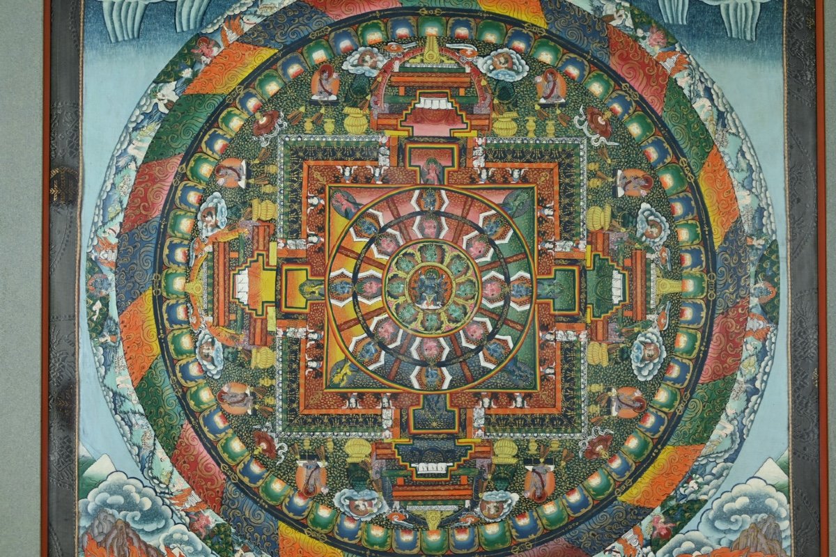 Thangka : Mandala De Hérouka, Tibet Début 20e -photo-4