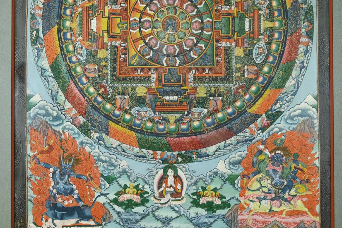 Thangka : Mandala De Hérouka, Tibet Début 20e -photo-2