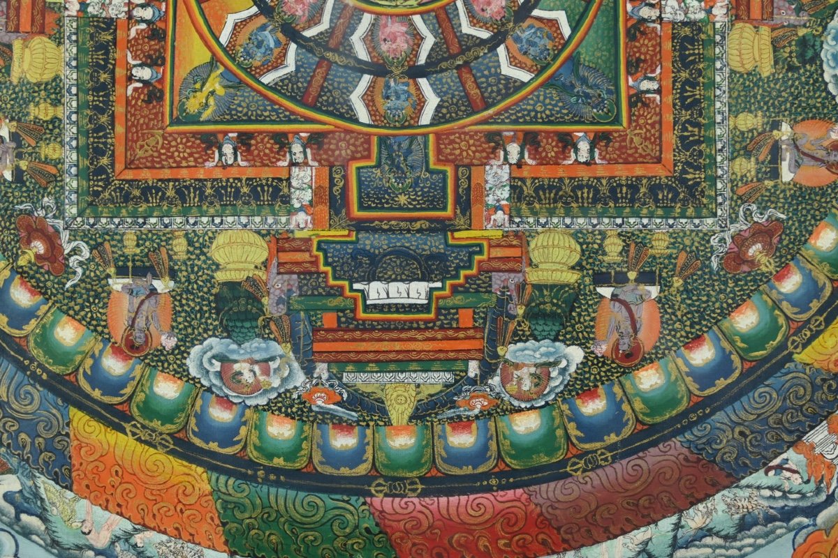 Thangka : Mandala De Hérouka, Tibet Début 20e -photo-4