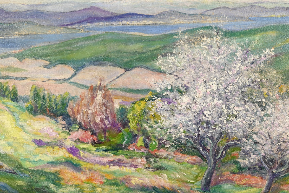 Julien Feron (1864-1944): The Bay Of Saint Tropez Seen From The Heights Of Gassin-photo-4