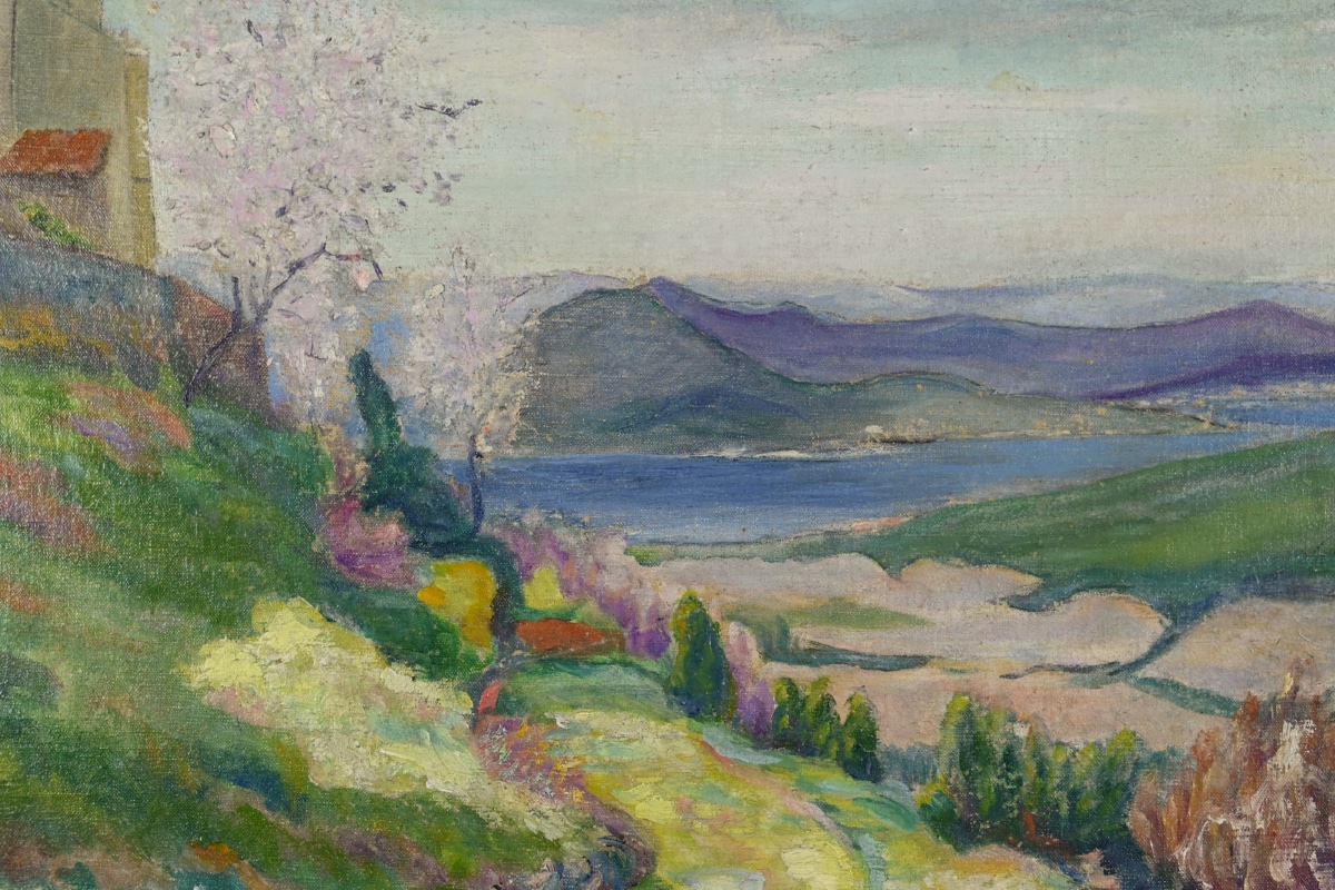 Julien Feron (1864-1944): The Bay Of Saint Tropez Seen From The Heights Of Gassin-photo-5