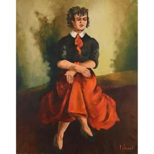 Emile-henry Tilmans (1888-1960) - Portrait De Femme