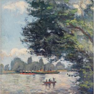 Georges Le Meilleur (1861-1945) : Remorqueur Sur La Seine
