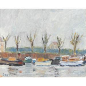 Lyne Seybel (1919-2009) : La Seine à Bougival