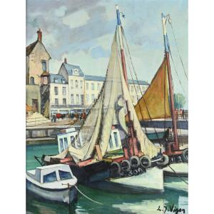  Louis Jacques Vigon (1897 - 1985):  Port d'Honfleur