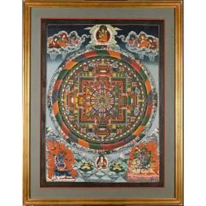 Thangka : Mandala De Hérouka, Tibet Début 20e 