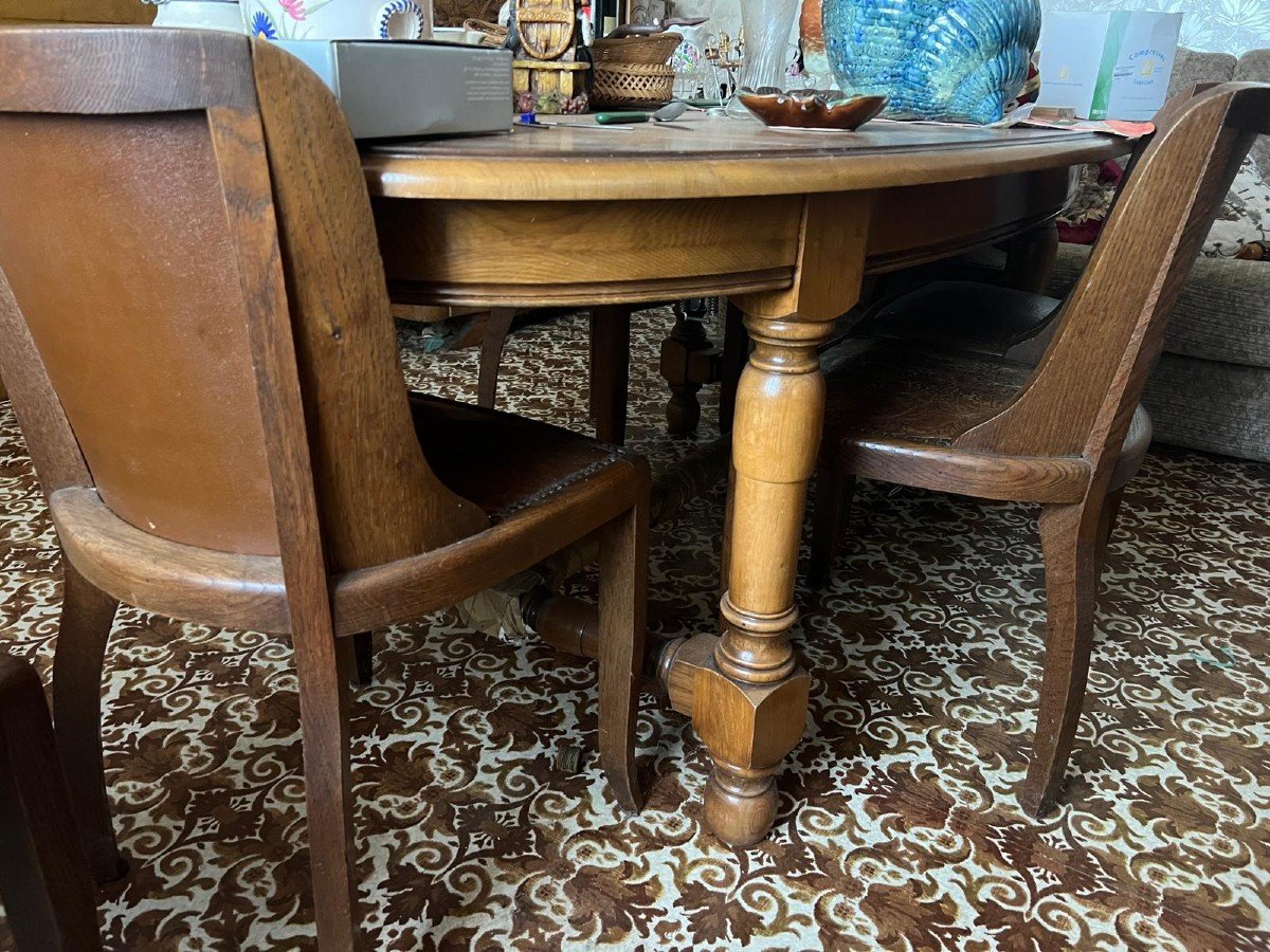 6 Leather Chairs, 20th Century. -photo-3