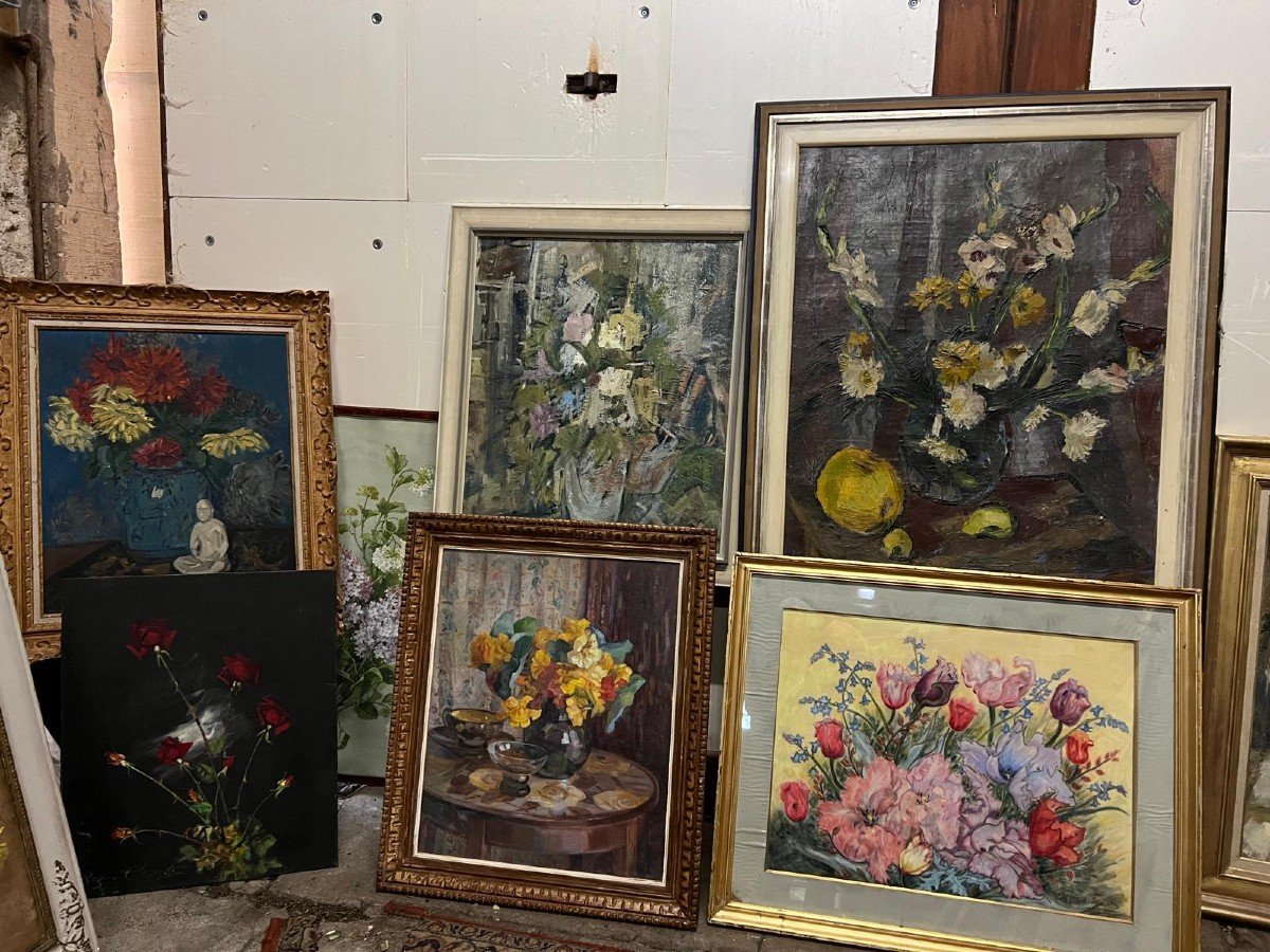 Lot De 16 Tableaux  Fleurs 1500 Euros. -photo-2