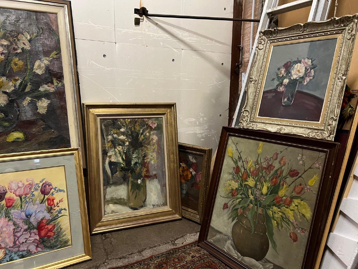 Lot De 16 Tableaux  Fleurs 1500 Euros. -photo-3