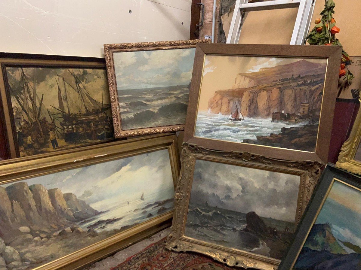 Lot Of 23 Brittany And Other Paintings For 1700euros-photo-3