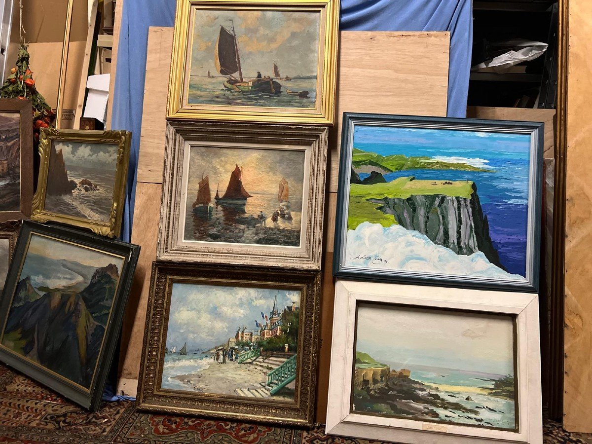 Lot Of 23 Brittany And Other Paintings For 1700euros-photo-4