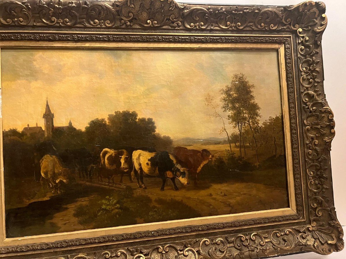 Painting Signed Thomas Sidney Cooper, 1870.-photo-1