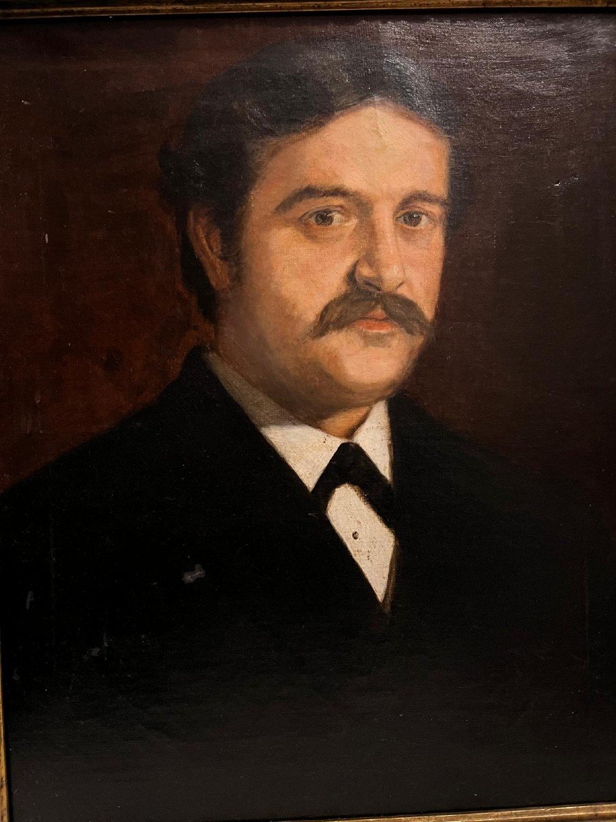 Portrait Of A Man, Oil On Canvas, Circa 1890.-photo-2