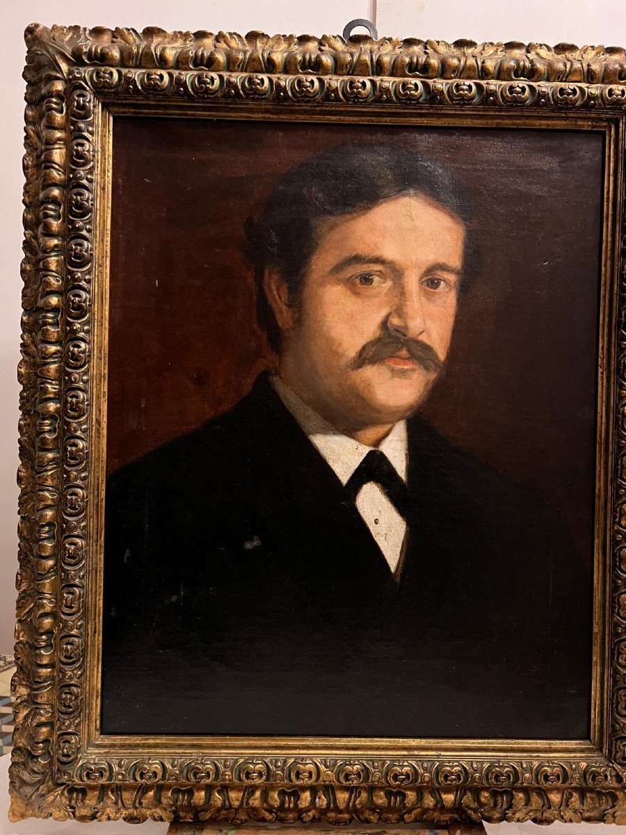 Portrait Of A Man, Oil On Canvas, Circa 1890.-photo-3