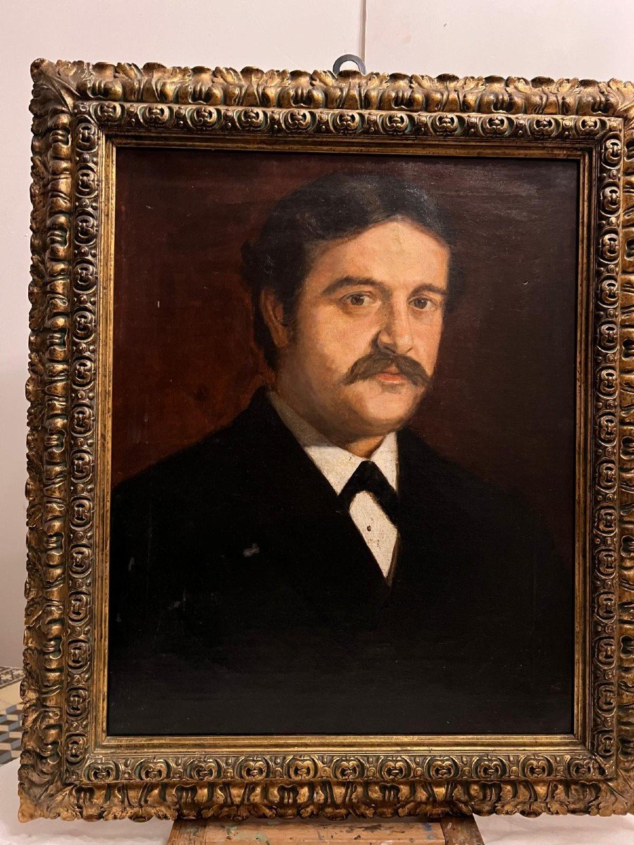 Portrait Of A Man, Oil On Canvas, Circa 1890.-photo-4