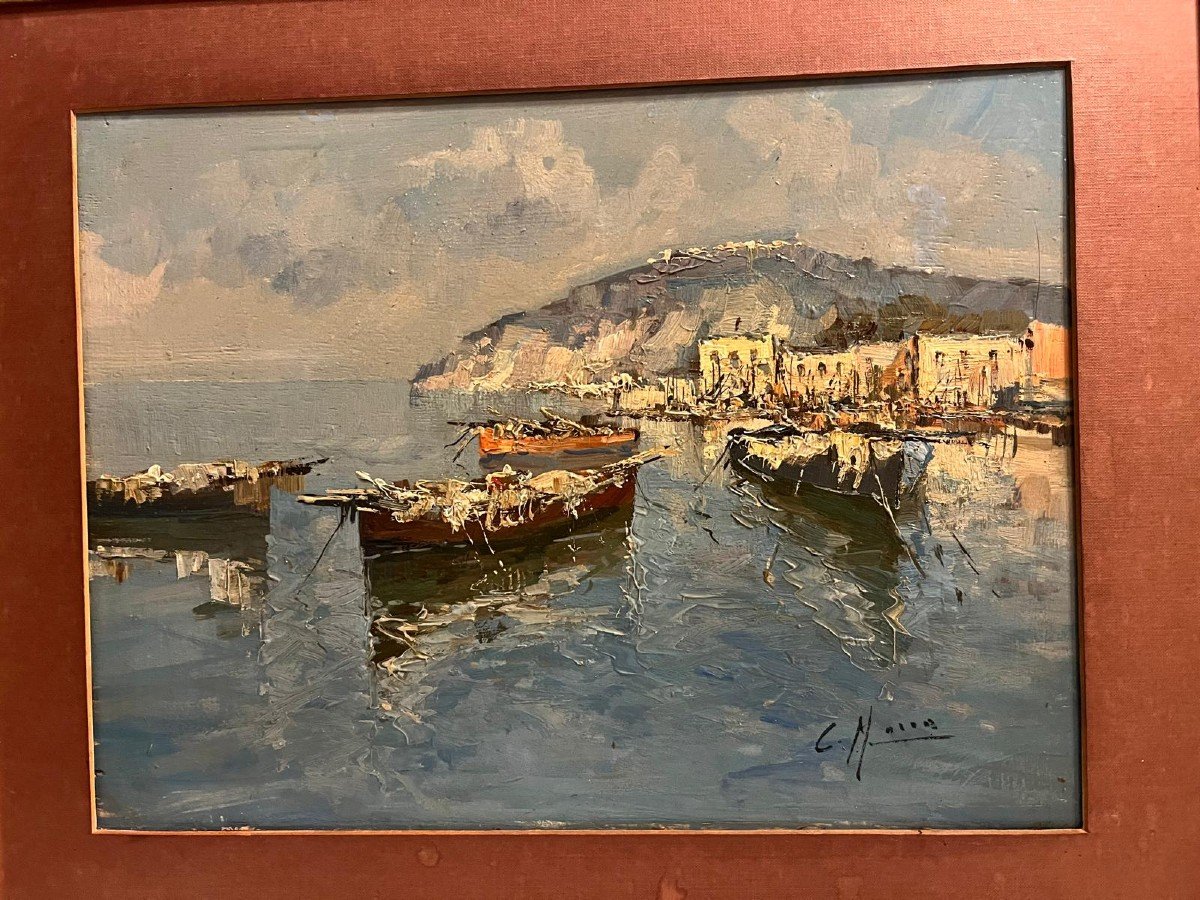 Signed Illegible Painting Landscapes Of Southern Italy. -photo-3