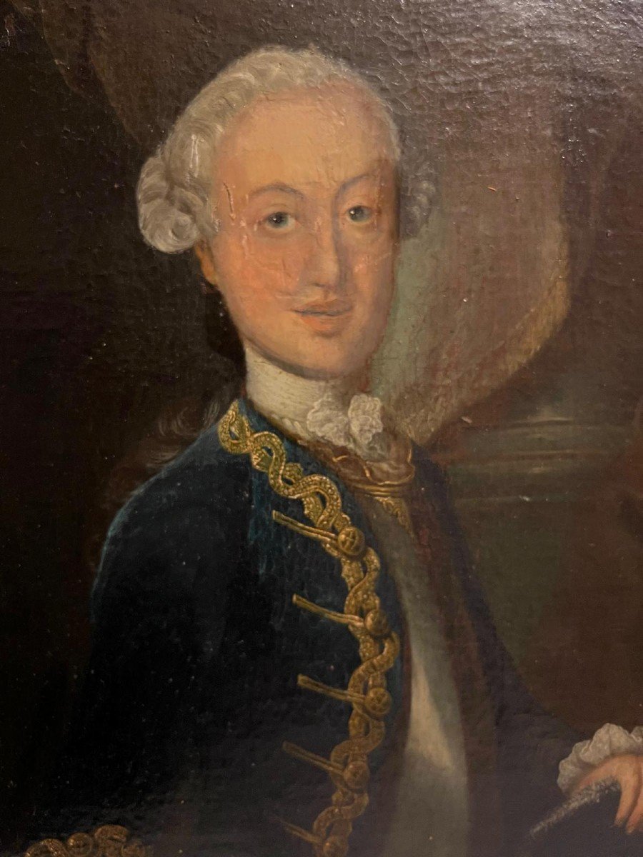 Tableau Signé Jpf Hauck 1763, Portrait De Jeune Homme, Huile Sur Carton. -photo-2