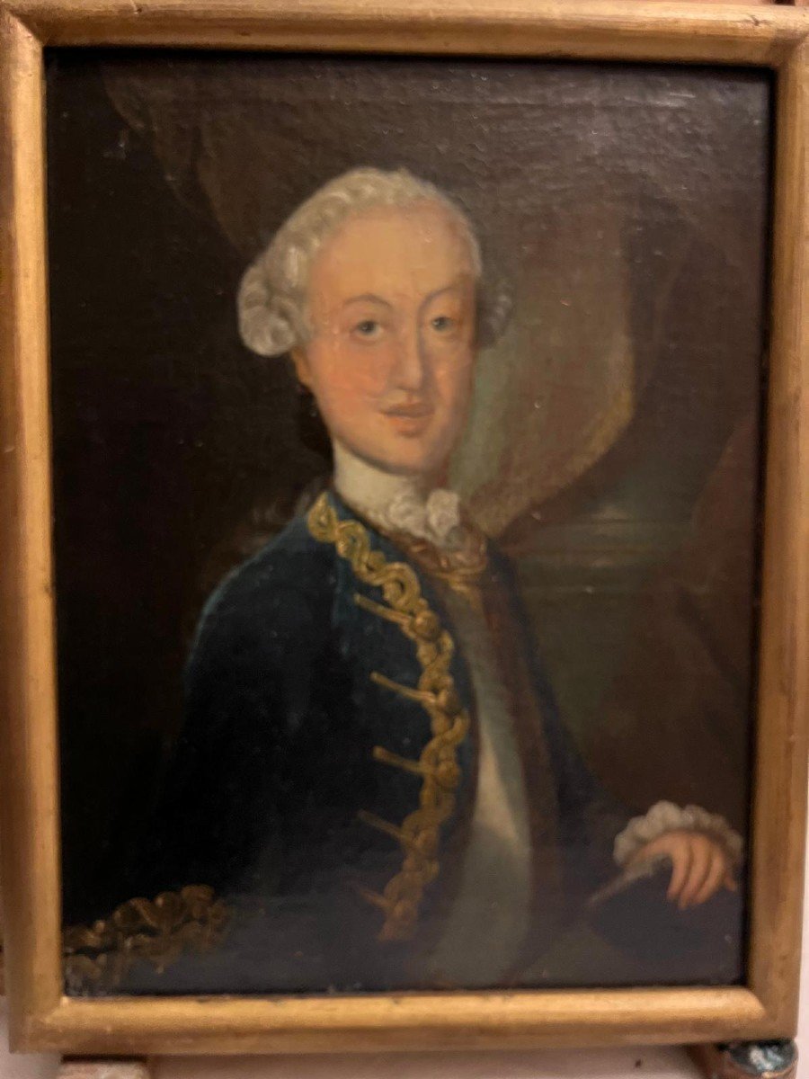 Tableau Signé Jpf Hauck 1763, Portrait De Jeune Homme, Huile Sur Carton. -photo-4