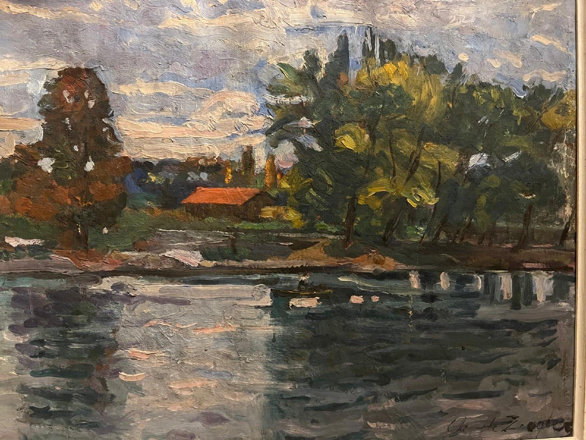 Landscape Painting By Charles De Ziegler, 1890-1962, Oil On Canvas. -photo-2