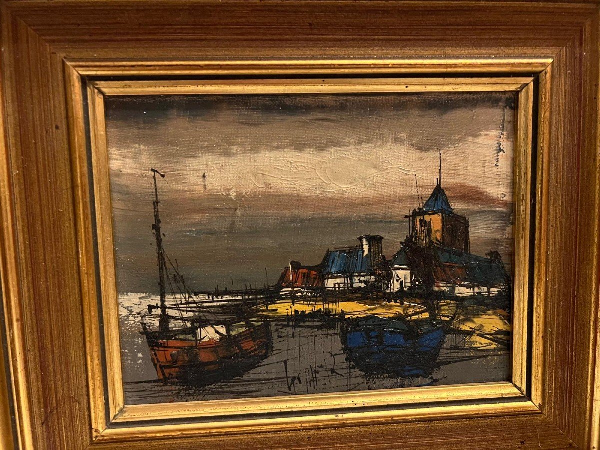 Two Illegibly Signed Paintings, Landscape Follower By Bernard Buffet. -photo-4